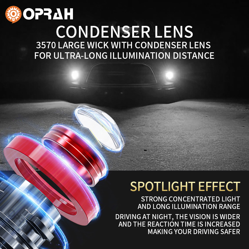 Oprah 자동차 헤드램프용 LED 프로젝터 안개 전구 - Laser Focus Lens 리뷰 및 가격